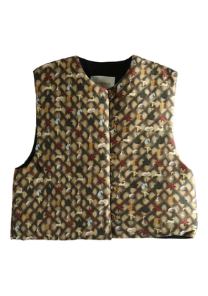 YASSMIN SALEH round-neck top - Brown