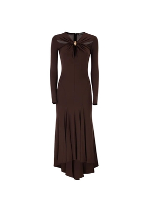 Elisabetta Franchi cut-out long-sleeves dress - Brown