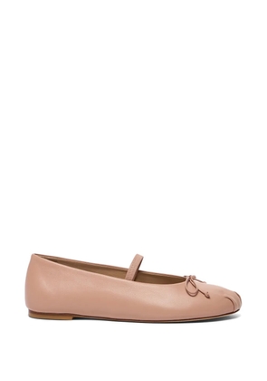 Stuart Weitzman bow-embellishment elastic-strap ballerina shoes - Pink