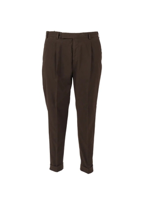 PT Torino pleat-flap trousers - Brown