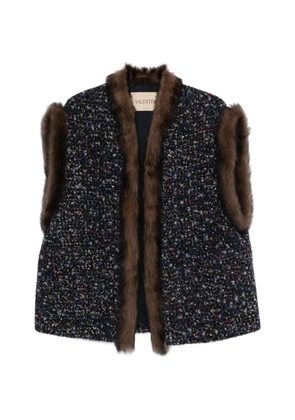 Valentino Garavani fur-trim gilet - Blue