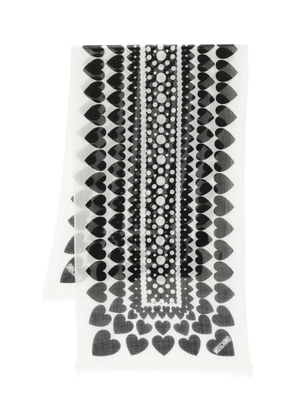 Moschino heart-detail scarf - White