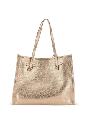 GIANNI CHIARINI Marcella grained-leather shoulder bag - Gold