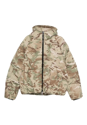 COLE BUXTON Camouflage Hooded Jacket - Green