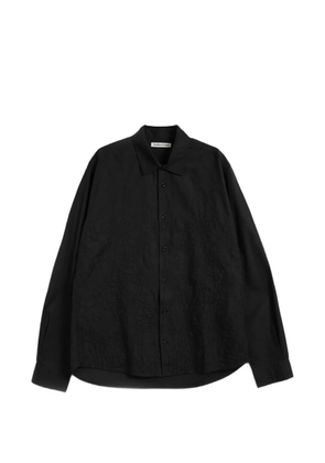 YMC Curtis floral-embroidered shirt - Black