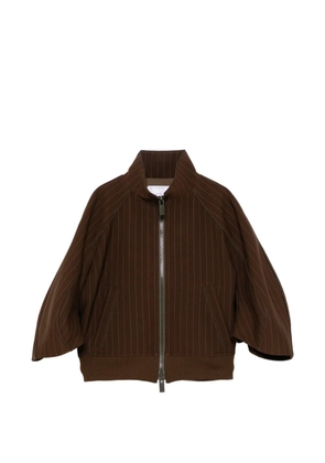 sacai pinstriped jacket - Brown