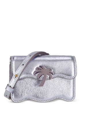 Palm Angels metallic leather cross body bag - Silver