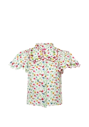 Celia B Top Sailing scalloped ruffled shirt - White