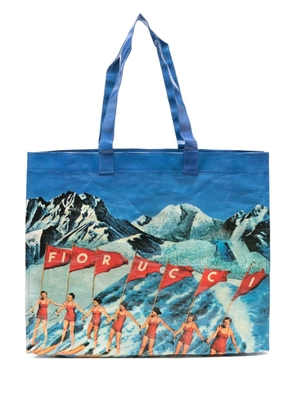 Fiorucci maxi Winter Waterskiing tote bag - Blue