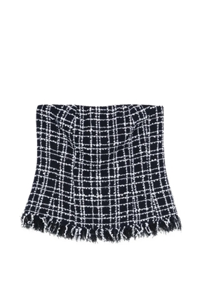 THELAURENT tweed-effect corset blouse - Black