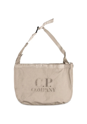 C.P. Company logo-embroidery shoulder bag - Neutrals