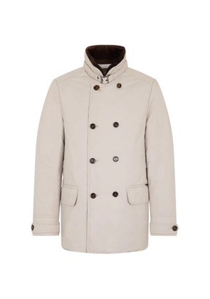 Moorer lined collar double-breasted coat - Neutrals