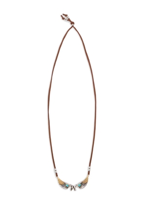 Palm Angels wings cord necklace - Brown