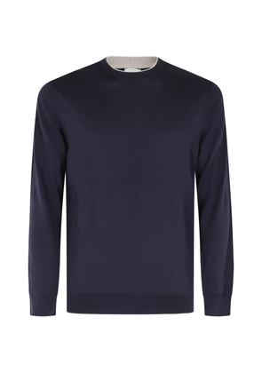 Eleventy crew-neck long-sleeve sweater - Blue