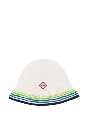 Casablanca logo-detail bucket hat - White