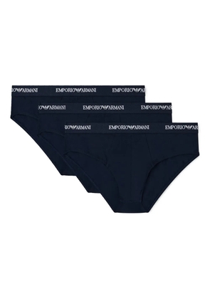 Emporio Armani logo-waistband briefs - Blue