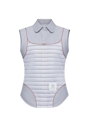 Thom Browne striped sleeveless shirt - Grey