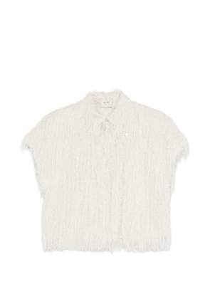 Alysi fringed cropped shirt - Neutrals