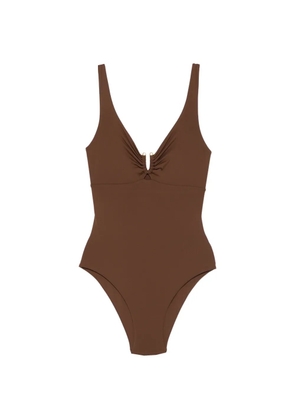 Fisico appliqué-detail swimsuit - Brown