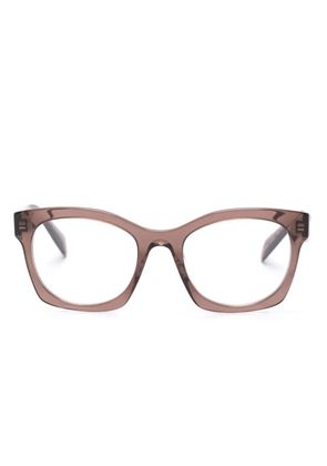 Prada Eyewear transparent-frame logo glasses - Brown