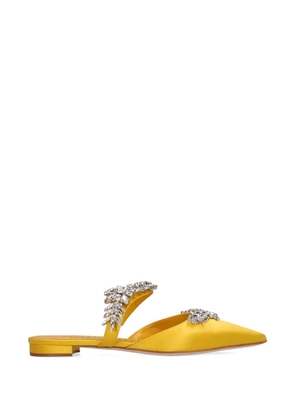 Manolo Blahnik jewel-embellished mules - Yellow