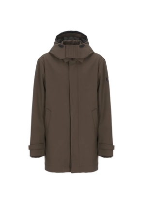 Peuterey logo-patch hooded parka - Brown