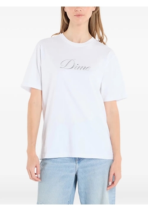 dime Cursive logo T-shirt - White