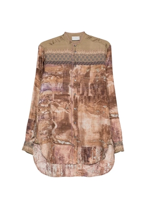 Pierre-Louis Mascia buttoned silk shirt - Brown