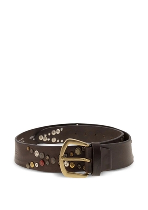ALBERTO LUTI Studded leather belt - Brown