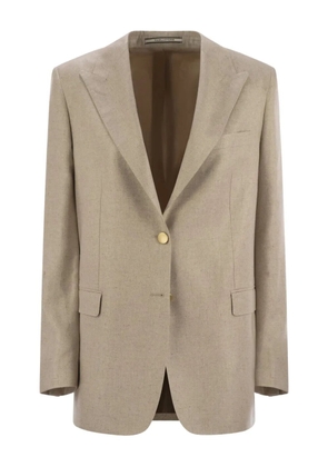 Tagliatore two-button silk suit jacket - Neutrals