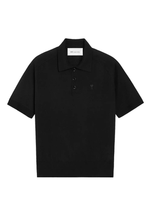 AMI Paris Ami De Coeur buttoned polo shirt - Black