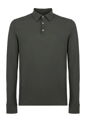 slowear long-sleeve buttoned-cuff polo shirt - Grey