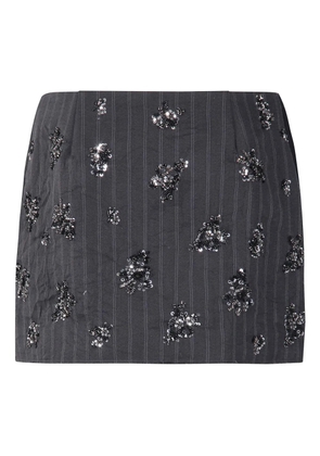 Simkhai pinstripe embellished mini skirt - Grey