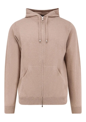 Filippo De Laurentiis zip-up drawstring hoodie - Neutrals