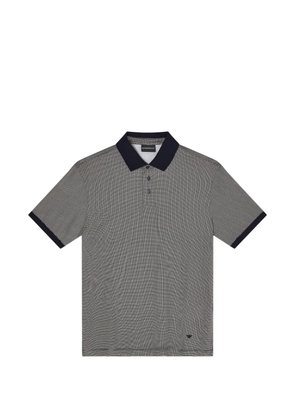 Emporio Armani patterned polo shirt - Black