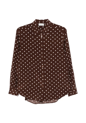 P.A.R.O.S.H. polka dot long-sleeve shirt - Brown