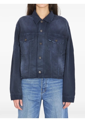 Balenciaga pointed-collar denim jacket - Blue