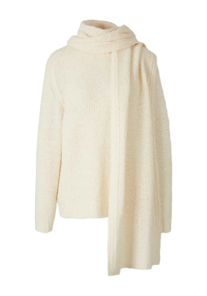 STAUD scarf-detail sweater - Neutrals