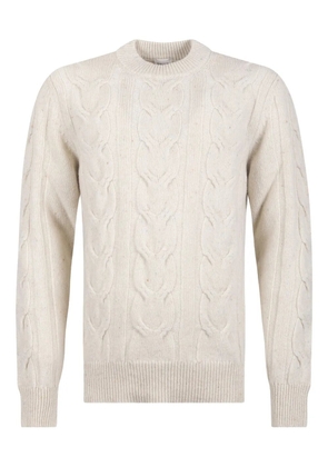 gallia cable-knit crewneck sweater - White