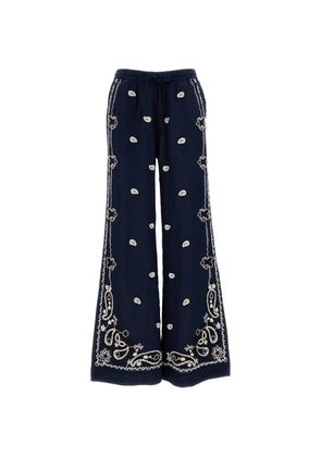 P.A.R.O.S.H. embroidered wide-leg trousers - Blue