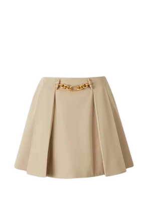 Balmain chain pleated mini skirt - Neutrals
