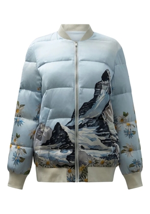 SLEEP NO MORE graphic-print padded jacket - Blue