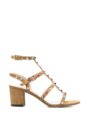 Valentino Garavani stud-embellished strap sandals - Brown