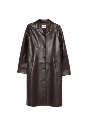 Miu Miu logo-detail button coat - Brown