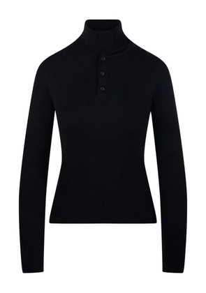 Federica Tosi ribbed high-neck button-front sweater - Black