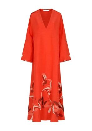 Raquel Diniz Lena printed V-neck maxi dress - Orange