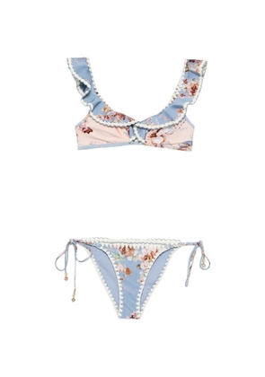ZIMMERMANN ruffled floral bikini - Blue