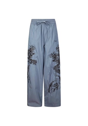 P.A.R.O.S.H. Ninja floral-embroidered trousers - Blue