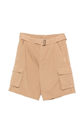 Laneus belted button cargo shorts - Brown