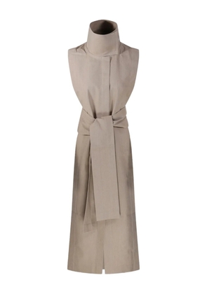 Di Stavnitser funnel neck belted jacket - Neutrals